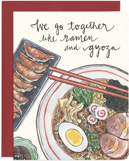 Ramen & Gyoza - Ramen Greeting Card (600x600), Png Download