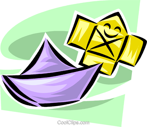 Paper Boat Royalty Free Vector Clip Art Illustration - Illustration (480x415), Png Download