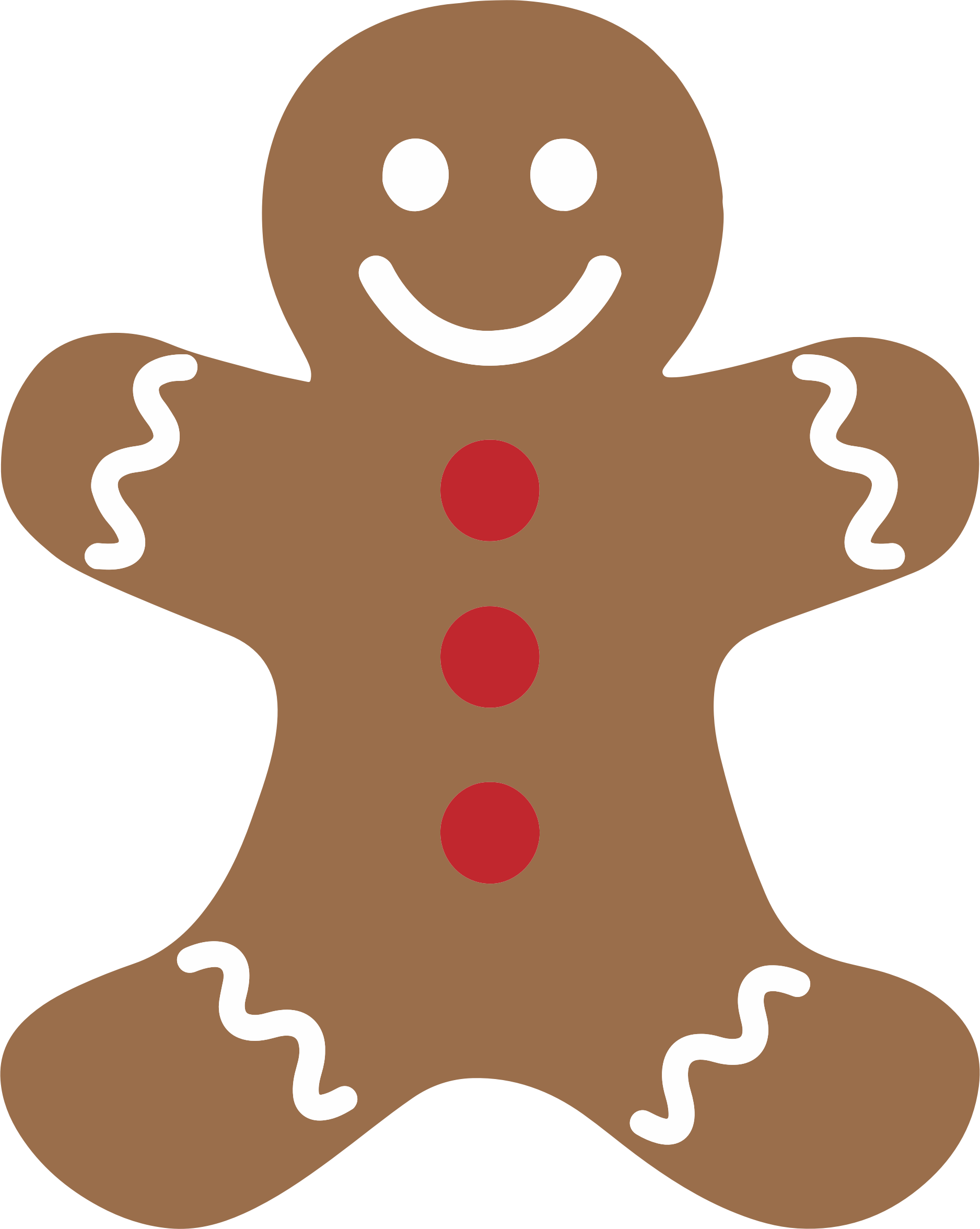Pencil And In Color - Gingerbread Man Clipart Png (1876x2352), Png Download