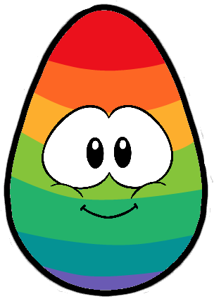 Rainbow Puffle Egg Carwyn - Easter Egg Png Rainbow (355x479), Png Download
