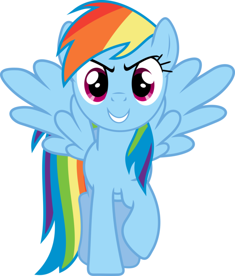 Canterlot Castle Rainbow Dash 3 - Mlp Rainbow Dash Front (824x970), Png Download
