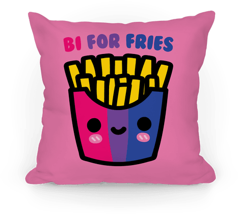 Bi For Fries Pillow - Happy National French Fry Day (484x484), Png Download