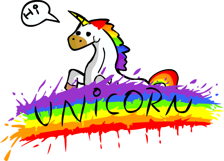 Cartoon Rainbow Unicorn - Unicorn Rainbow (724x520), Png Download