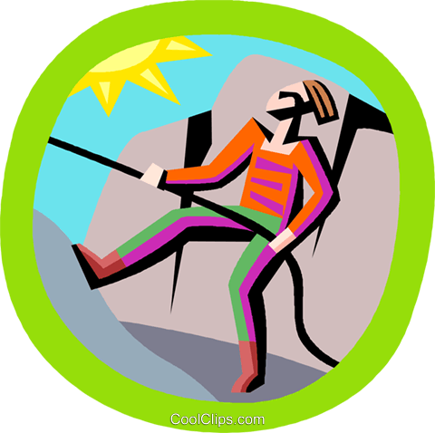 Rock Climbing Royalty Free Vector Clip Art Illustration (480x478), Png Download