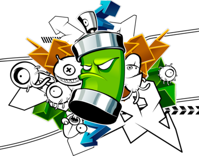 Spray Paint Can Graffiti (400x313), Png Download