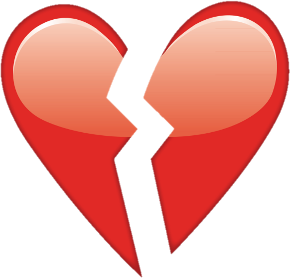 Overlay Tumblr Heart Corazonroto Corazon Heartbroken - Emojis De Whatsapp Corazon Roto (1024x1024), Png Download