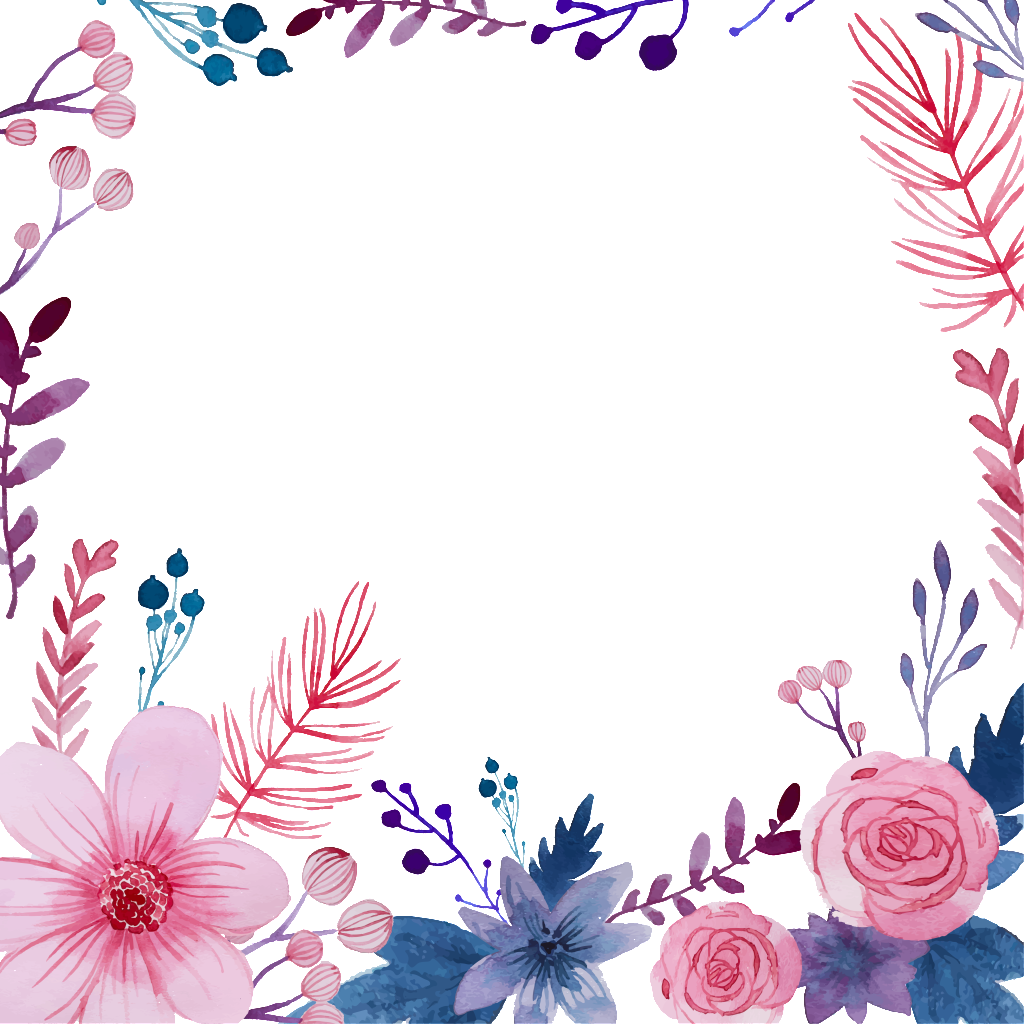 Beautiful Hand Painted Watercolor Wreath Flowers Greeting - Watercolour Flowers Png Free (1024x1024), Png Download