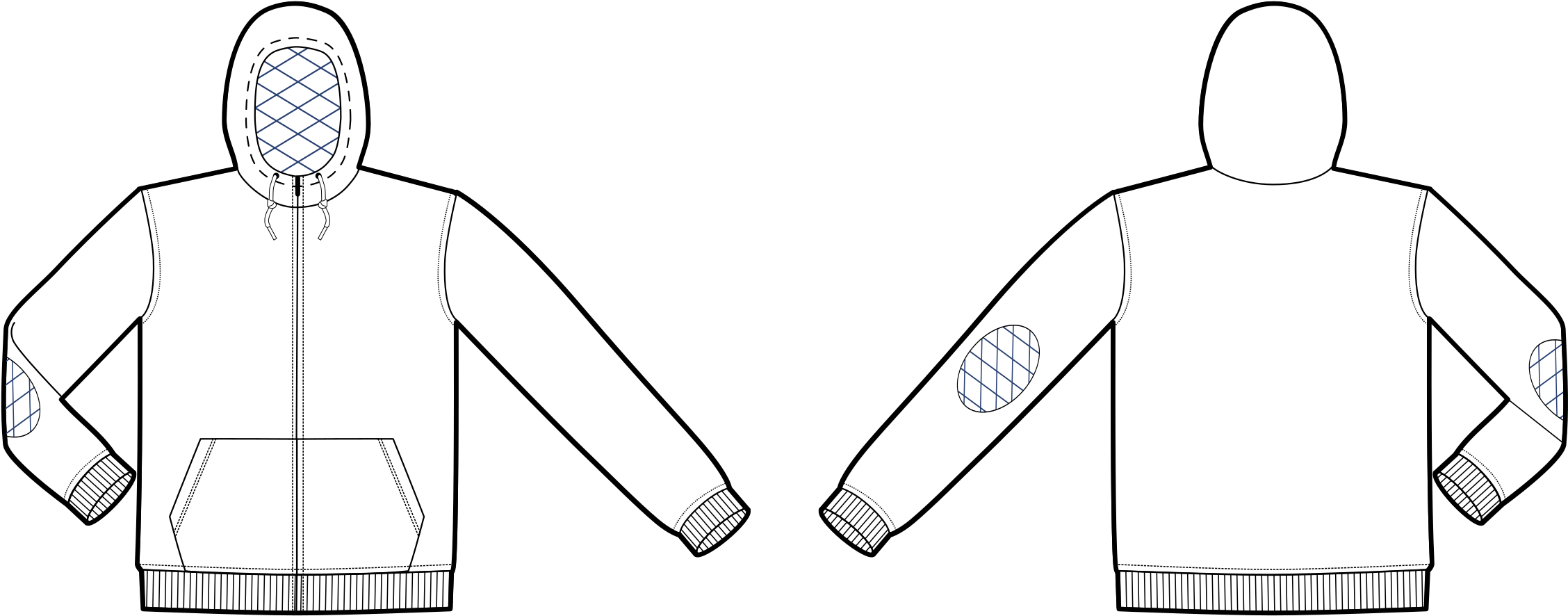 Hoodie Template Icons Png - Hoodie Template Png Transparent (2400x979), Png Download