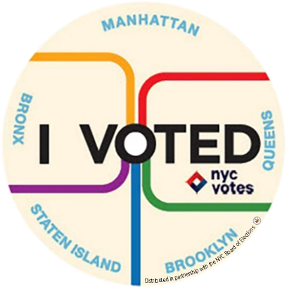 Nyc Campaign Finance Board - Voted Sticker Nyc 2017 (420x410), Png Download