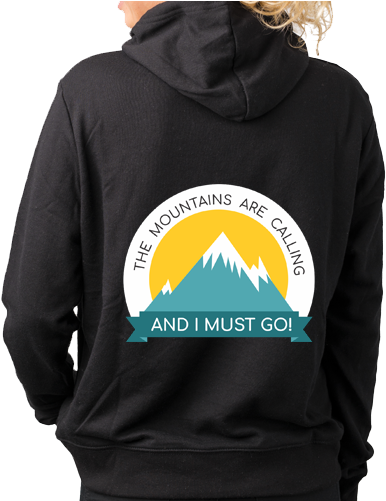 Hoodie For Female Mountains Are Calling Black - Hoodie (500x500), Png Download