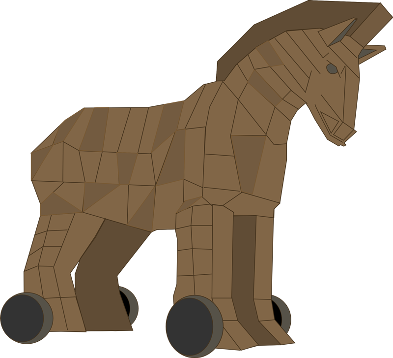 Trojan Horse Clipart Cartoon - Trojan Horse Clip Art (800x727), Png Download