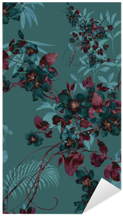 Watercolor Painting Of Leaf And Flowers, Seamless Pattern - Watercolor Painting (400x400), Png Download