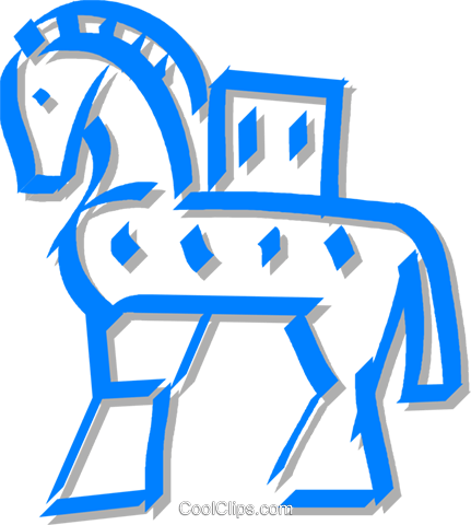 Trojan Horse Royalty Free Vector Clip Art Illustration - Cavalo De Troia Png (431x480), Png Download