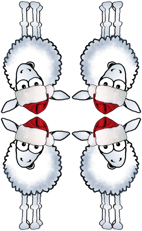 Christmas Sheep Wearing A Santa Hat - Season's Greetings! Sheep Santa Hat Baa Humbug Card (492x800), Png Download
