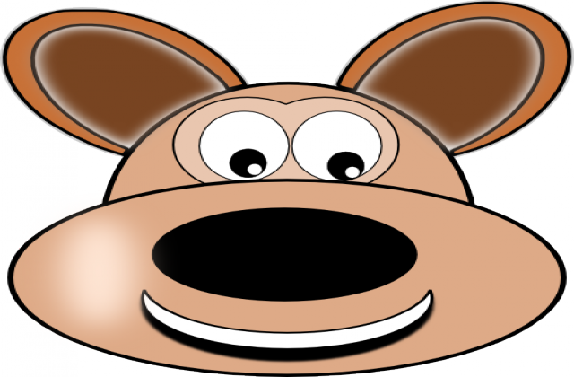 Dog Face Clipart - Happy Dog Face Clipart (640x420), Png Download