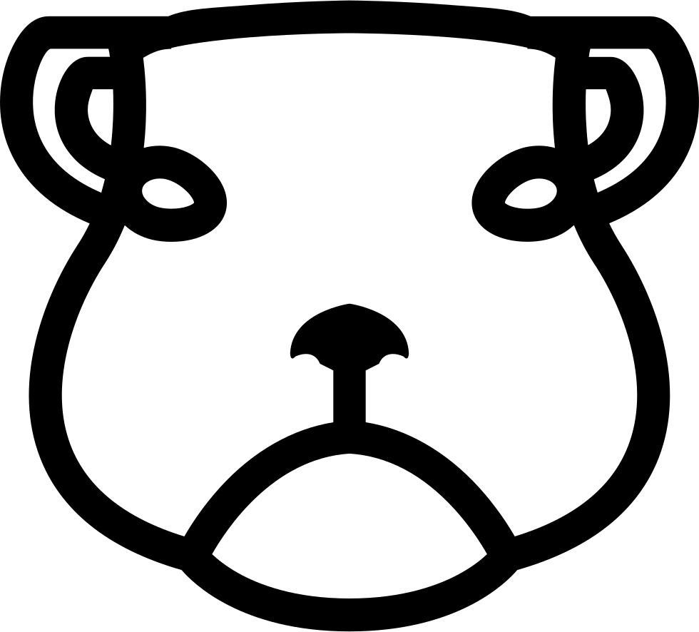 Dog Face Frontal Outline - Dog (980x886), Png Download
