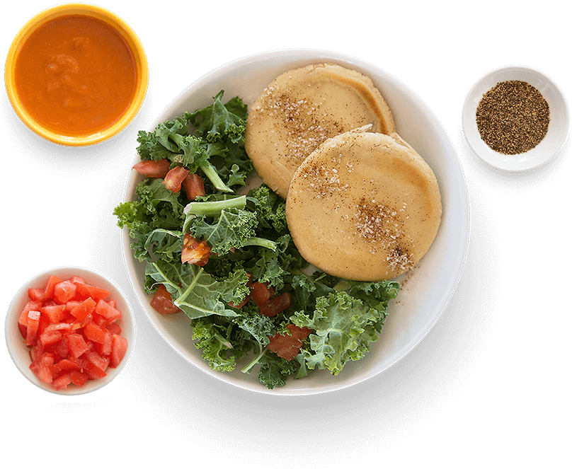 Kale & Pinto Bean Pupusa - Clip Art (881x800), Png Download