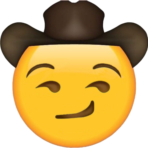Sad Cowboy Hat Emoji (480x482), Png Download