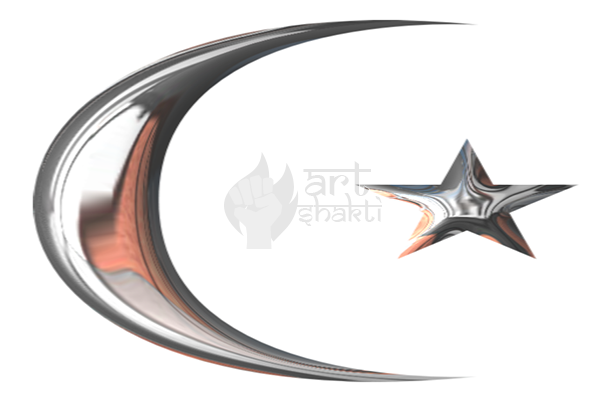 Islam Star & Crescent Copper Silver Logo - Emblem (606x402), Png Download