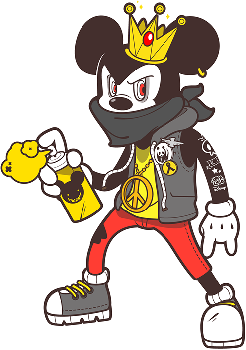 Mice King On Behance - Mickey Mouse Punk (600x738), Png Download