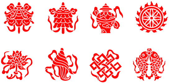 Download Hd Buddhism Religion Ryan Eight Auspicious Lo Asian Design High Top Shoes Red Transparent Png Image Nicepng Com