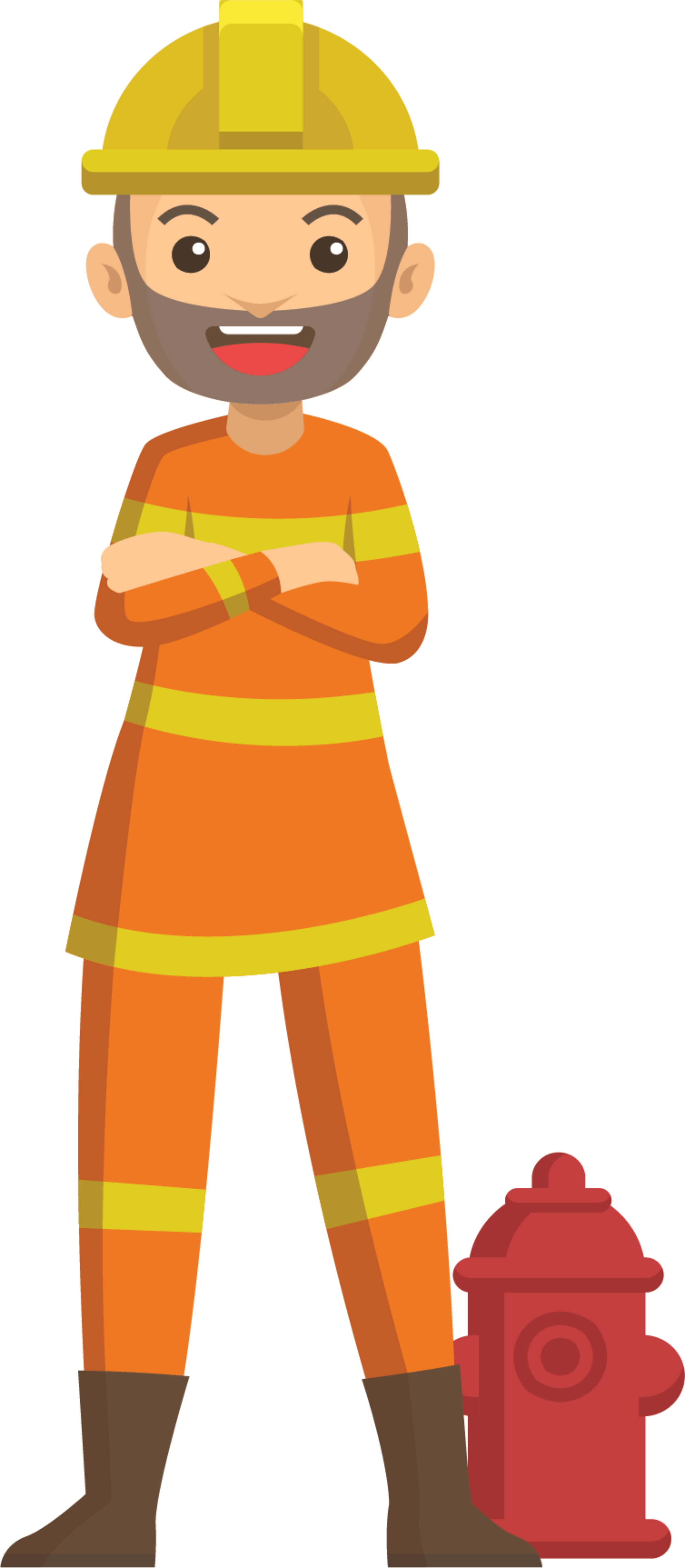 Cute Hand Drawn Wind Yellow Workers Labor Day Holiday - Laborer (2500x5719), Png Download