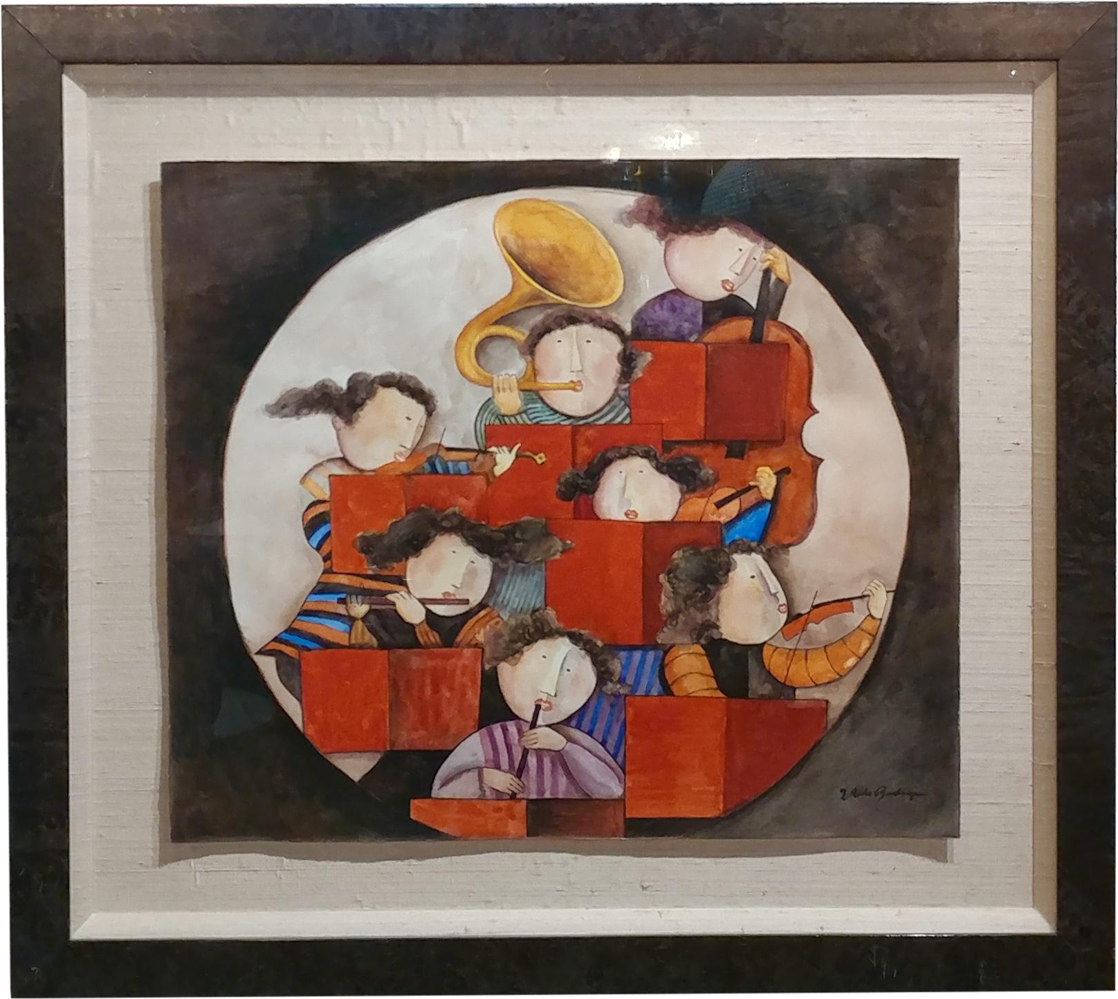 Orchestra Drawing Watercolor Black And White Library - Watercolor Painting (1794x1604), Png Download