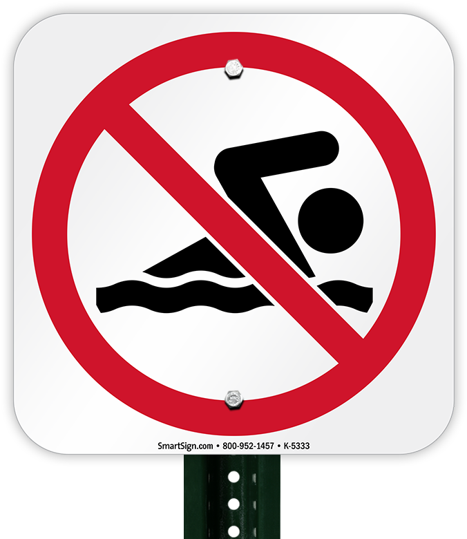 No Swimming Symbol Sign - No Swimming Sign (800x800), Png Download