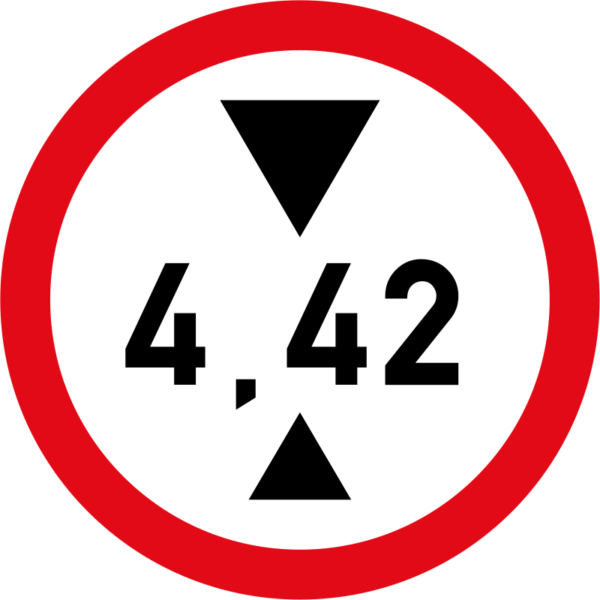 Height Limit Sign - Verkeersbord C16 (600x600), Png Download