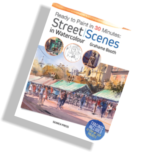 Watercolour Landscapes This Inspiring Watercolour Landscapes - Ready To Paint In 30 Minutes: Street Scenes In By Grahame (492x520), Png Download