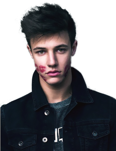 Cameron Dallas Kiss, Cameron Alexander Dallas, Kiss - Love Bites On Face (400x555), Png Download