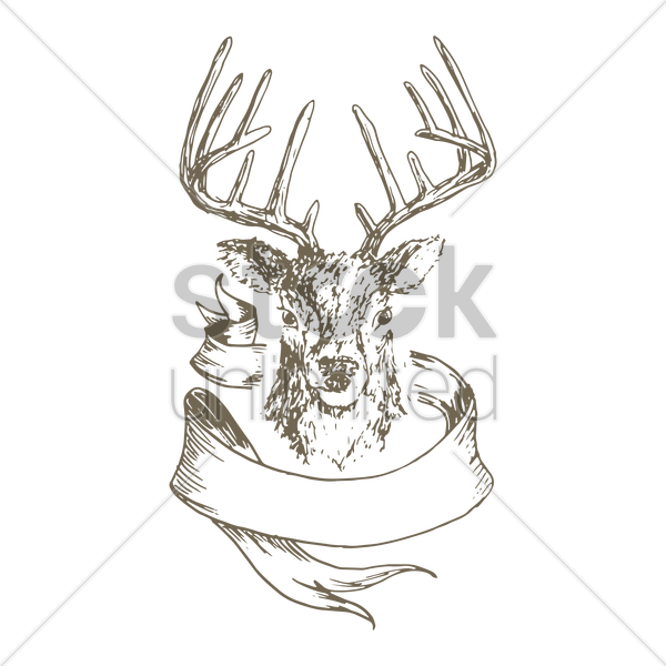 Stag Head Emblem Vector Image - Stag Emblem (600x600), Png Download