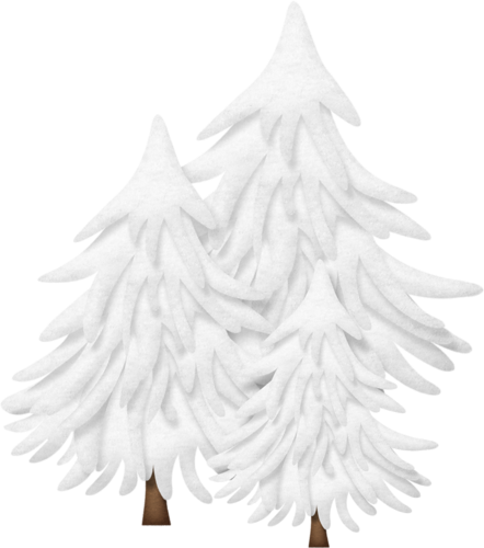 Cafe Clipart - All Snow Covered Pine Trees Clip Art (442x500), Png Download