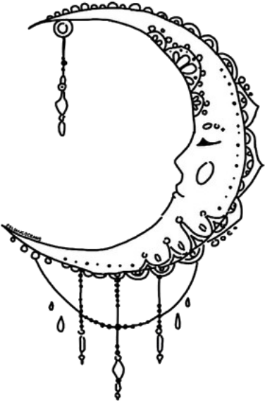 Henna From - Moon Transparent (412x596), Png Download