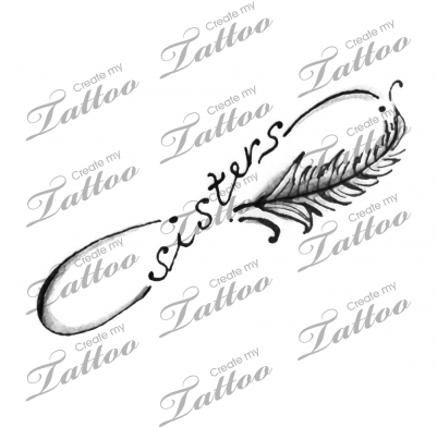 Marketplace Tattoo Sisters Infinity Sign With Feather - You Ll Die For Nothing (400x400), Png Download