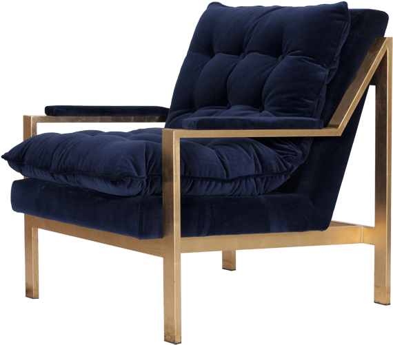 Cameron Gnavy - Black And Gold Armchair (600x600), Png Download