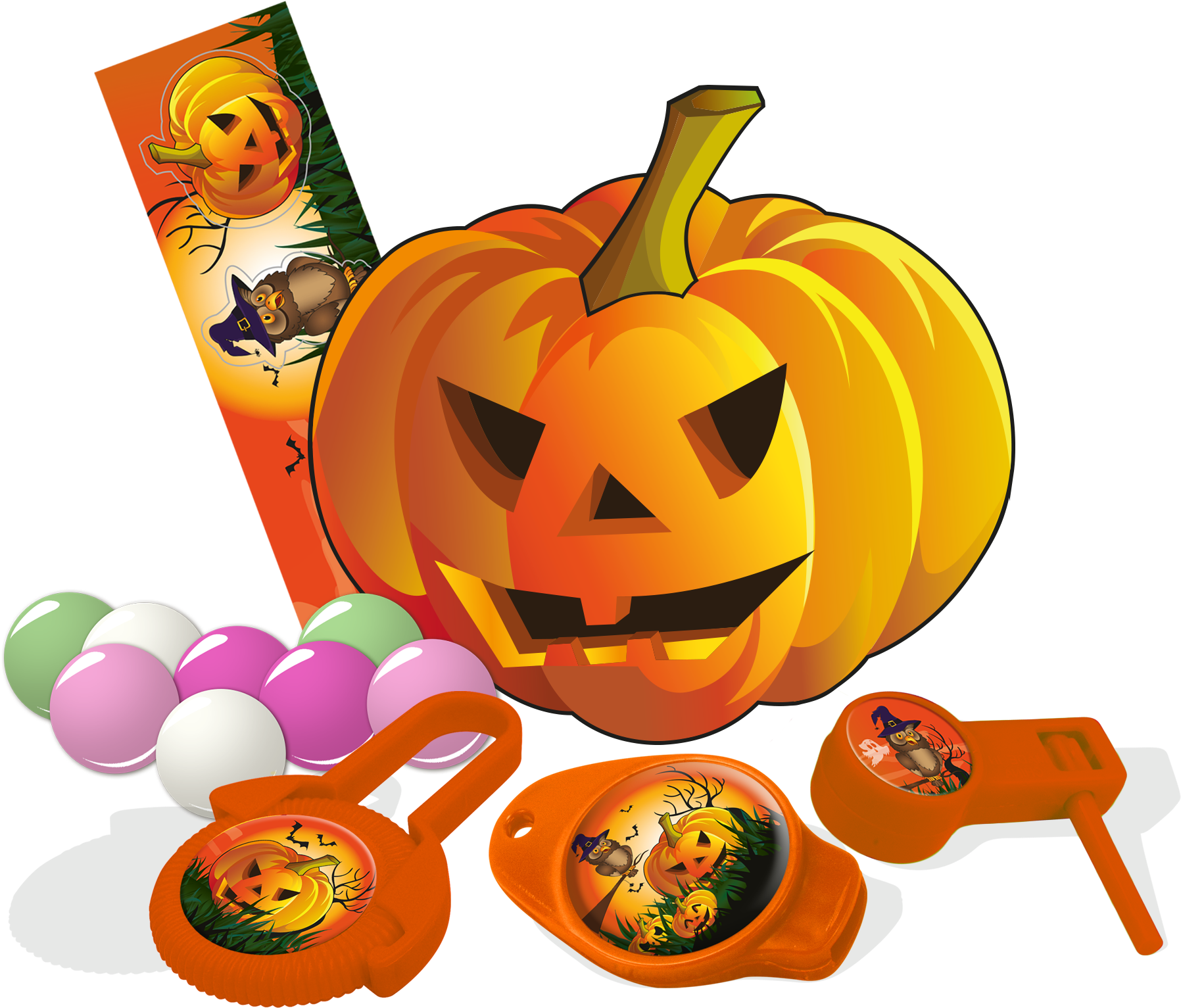 Halloween Candy Pumpkin Piece - Halloween Toys Png (1901x1738), Png Download