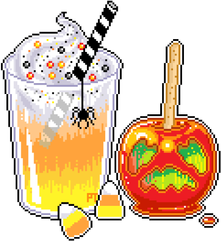 Halloween Candy Apple - Halloween Pixel Art Transparent (500x499), Png Download