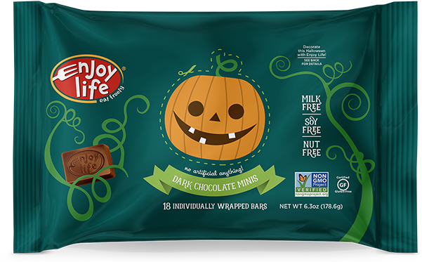 Halloween Dark Chocolate Minis - Enjoy Life Chocolate Halloween (600x380), Png Download