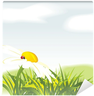 Chamomile And Ladybird Among Grass - Roman Chamomile (400x400), Png Download