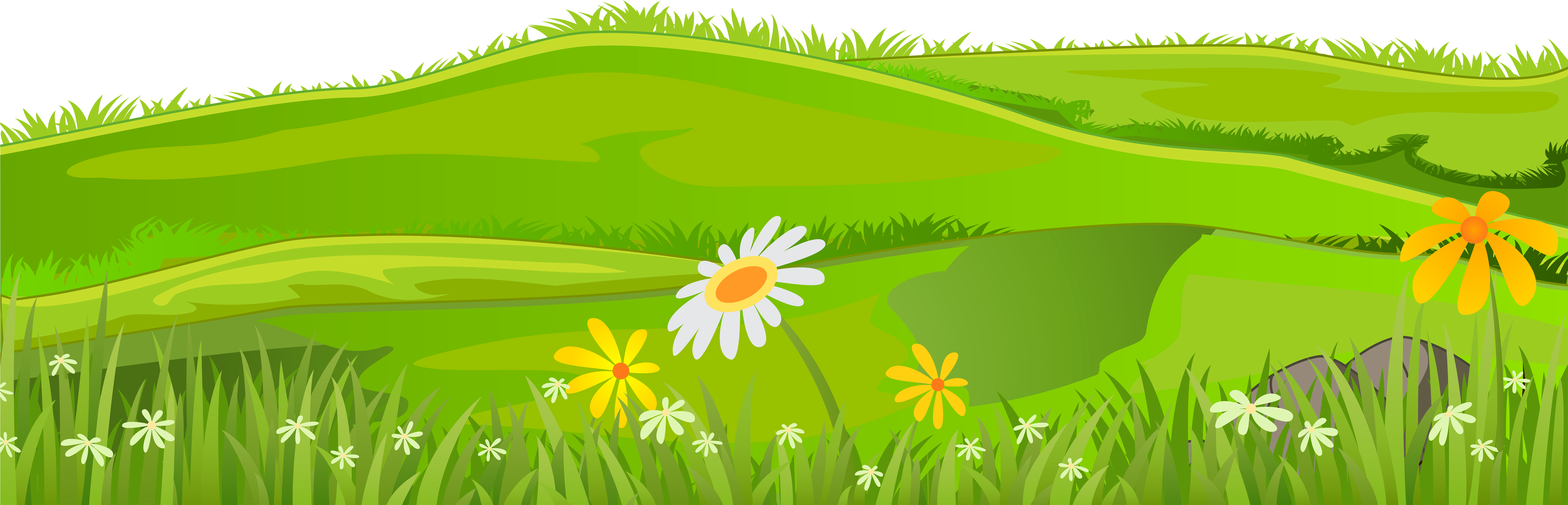 Grass Cover Png Clip Art Image - Free Clip Art Grassland (8000x2745), Png Download