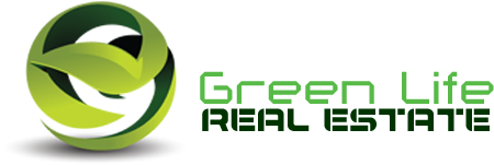 Top 2 Green Life Real Estate Psd Logo Design - Green Real Estate Logo Design Png (650x350), Png Download