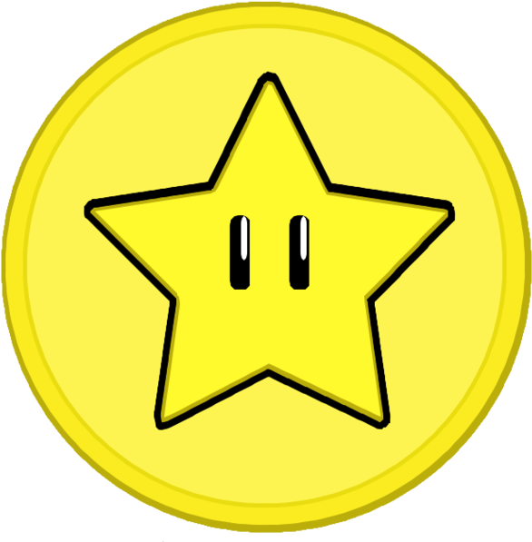 Star Coin - Super Mario Star Coin (604x599), Png Download