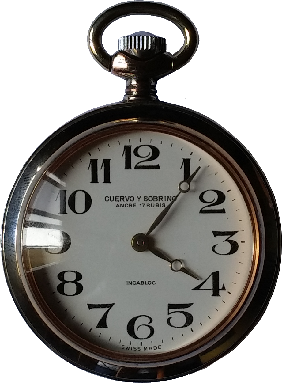 Cuervo Y Sobrino - Pocket Watch (1232x1378), Png Download