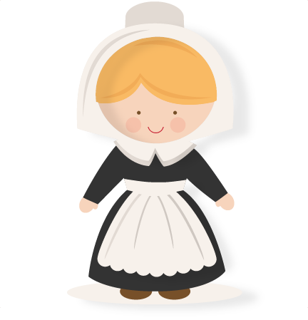 Thanksgiving Girl Pilgrim Svg Scrapbook Cut File Cute - Clip Art (432x449), Png Download
