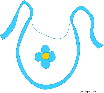 Baby Bib In Blue Color, Free Clip Art - Clip Art (450x450), Png Download