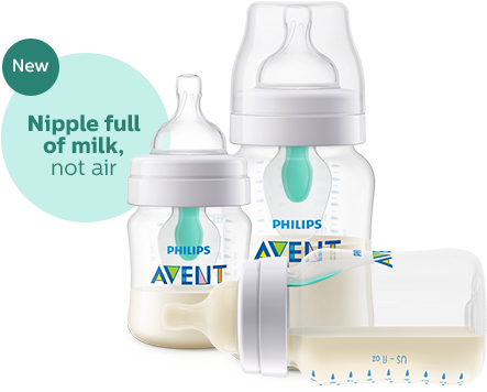 Anti-colic Baby Bottle With Airfree Vent - Philips Anti Colic Bottles (480x360), Png Download