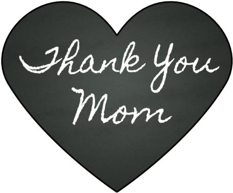 "thank You, Mom" Chalkboard Hearts Pre-designed Label - Love (500x423), Png Download