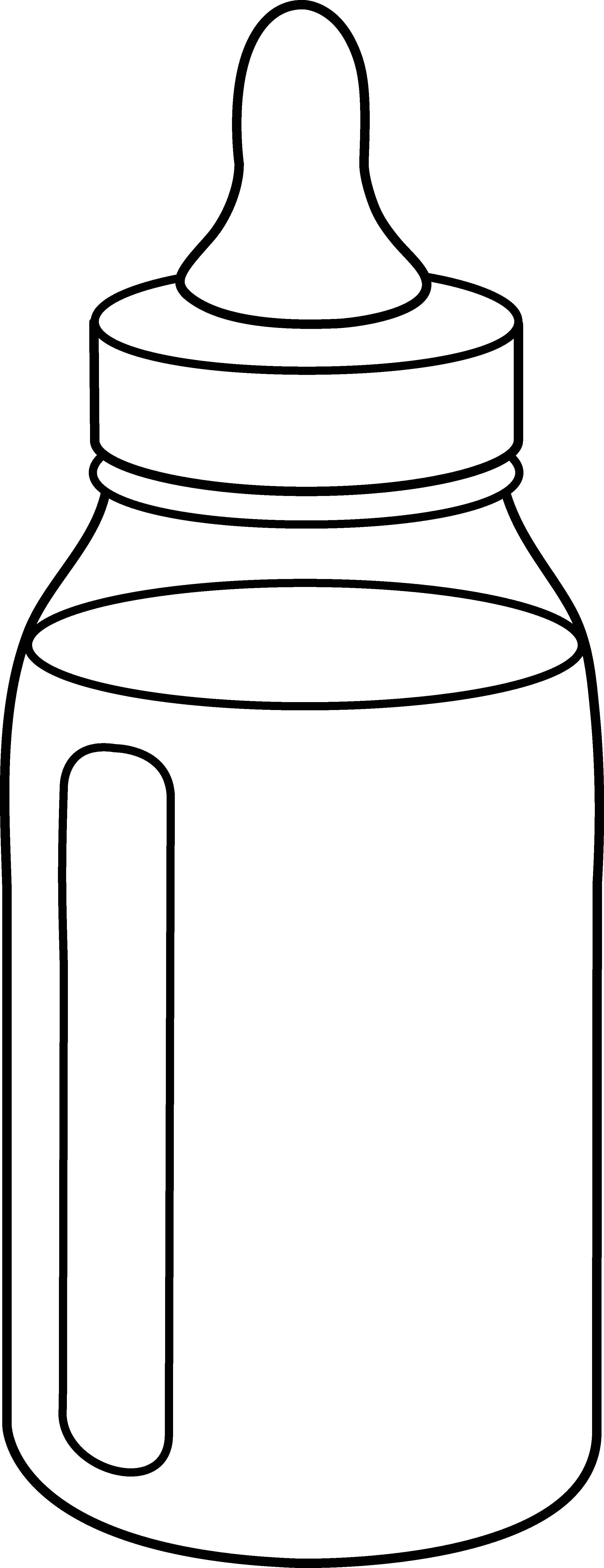 Baby Bottle Line Art - Clip Art (2429x6307), Png Download