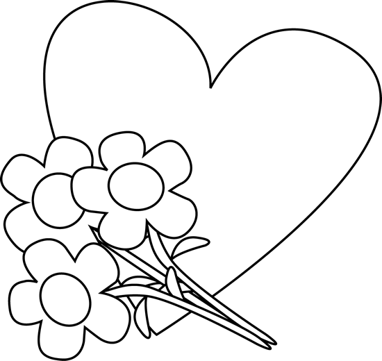 Heart Black And White Heart Clipart Black And White - Valentine's Day Black And White (550x520), Png Download
